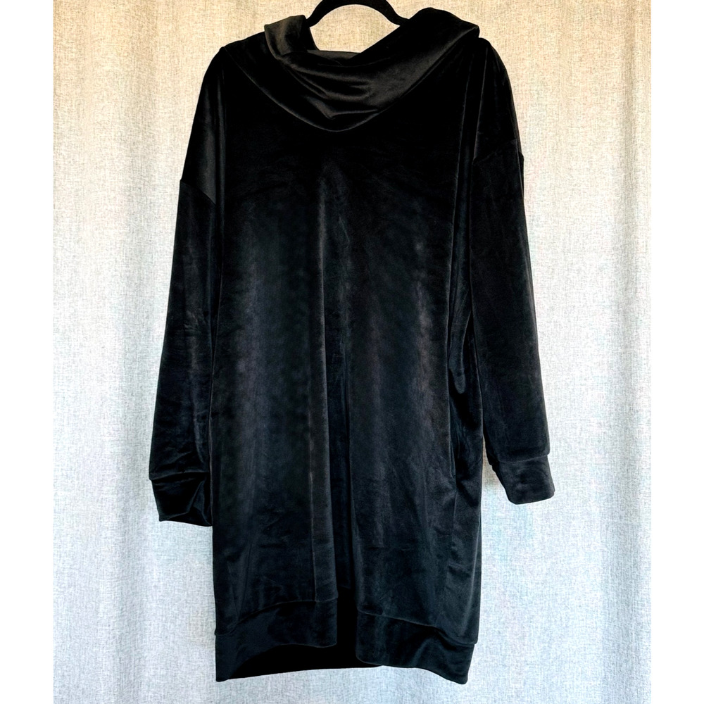 New York & Co Sweater Dress XL Velour Oversized Tunic Pockets Cozy Soft Lounge